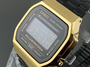 [M002]1円～☆メンズ腕時計 カシオCASIOアラームクロノ WR A168WE動作品