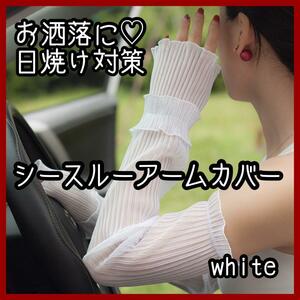 アームカバー UVカット手袋 ロング丈 日焼け防止 紫外線対策 薄手 レース 黒