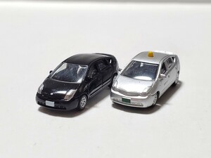  Prius black taxi 2 pcs. set Toyota TOYOTA PRIUS black product number 206 207 car collection no. 12. present-day. street average . Tommy Tec TOMYTEC