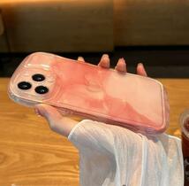 iPhone15pro　ケース　カバー　韓国　ピンク　グラデ　オシャレ　かわいい　水中_画像2