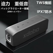 Bluetoothスピーカー ワイヤレスポータブルスピーカー 重低音　20W 防水 ブルー speaker ワイヤレススピーカー_画像1