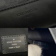 1円【極美品】LOUIS VUITTON ルイヴィトン アヴェニュー ダミエ グラフィット メンズ ボディバッグ ショルダー 斜め掛け PVC×レザー 黒色_画像10