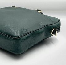 1円【極美品】入手困難 BALLY バリー ビジネス トートバッグ ブリーフケース ショルダーバッグ 2way メンズ レザー グリーン 緑色 大容量_画像6