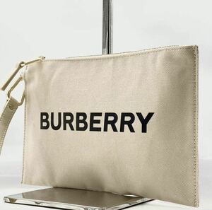 1円【新品未使用】BURBERRY バーバリー クラッチ セカンドバッグ ポーチ ハンドバッグ 持ち手 キャンバス 希少 ビジネス レディース メンズ