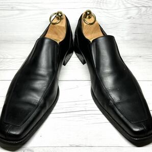 【即決】 COMME CA ISM 26cm スリッポン コムサイズム メンズ 黒 ブラック 本革 ビジネス 本皮 レースアップ 通勤 革靴 紳士靴 マットの画像2