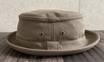 帽子 ツイル ポークパイ ハット オールシーズン 男女兼用 Mサイズ 定番 メンズ レディース コットン 通年 カーキ_画像8