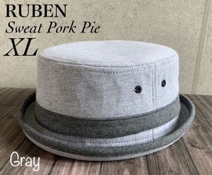 帽子 大きいサイズ ruben ルーベン スエット ポークパイ ハット シンプル オールシーズン サイズ調整 XL サイズ 定番 BIG 62cm グレー