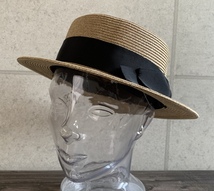 帽子 カンカン帽 クラシカルリボン ストローハット レディース メンズ サイズ調整 紫外線対策 春 夏 リボンブラック_画像8