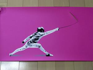 Kunstrasen クンストラーゼン Fighting a Blank Paper Pink フェンサー 10作品限定 シルクスクリーン ポスター 版画