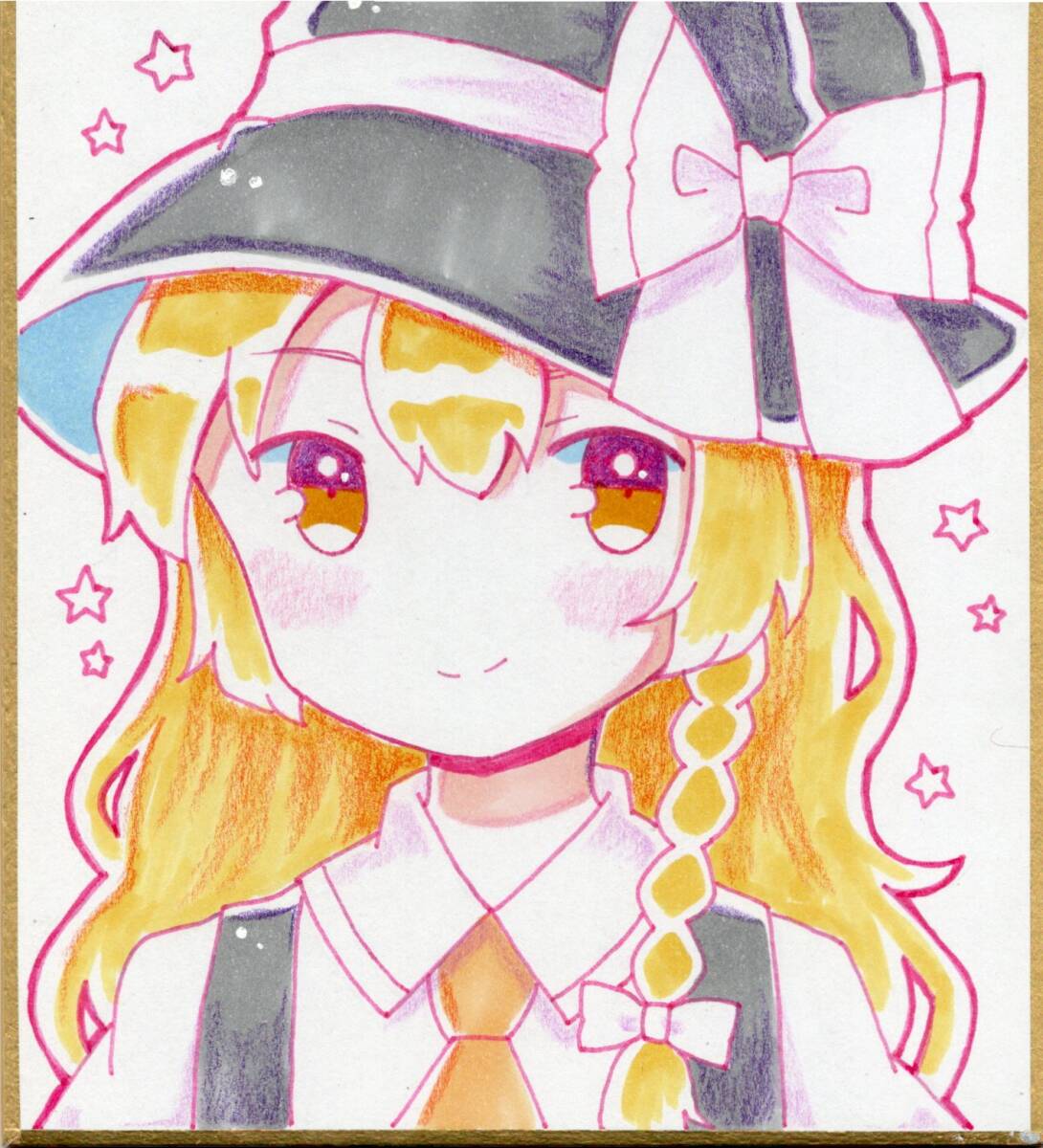 Hand-drawn illustration small colored paper Touhou Project Marisa Kirisame, comics, anime goods, hand drawn illustration