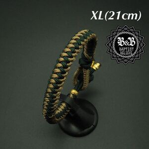 ブレスレット XL(21cm)/編み込み/パラコード/ハンドメイド/アクセサリー/ブレス/バングル/メンズ/レディース/キャンプ/アウトドア/xgt21