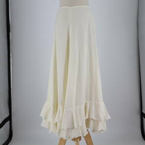 『送料無料』【美品 フラメンコ衣装】オフホワイト ファルダ 大きく広がる裾 スカート Flamenco タンゴの画像4