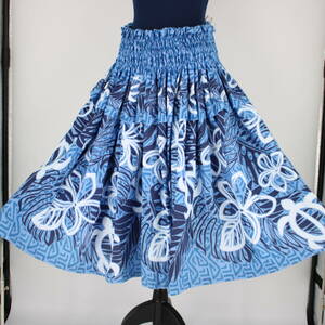 [ бесплатная доставка ][ хула для костюм прекрасный товар сделано в Японии ] юбка пау магазин производства голубой белый плюмерия *ta-toru рисунок flair юбка синий белый 