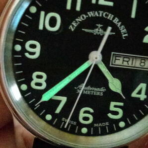 美品 ゼノ ZENO WATCH BASEL クラッシック パイロットウォッチ40ｍｍ 自動巻きメンズ腕時計裏スケルトン の画像10