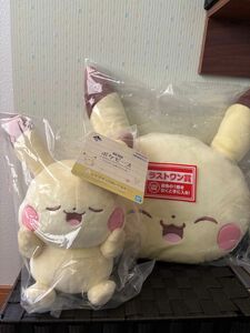 ポケピース 一番くじ A賞 ピカチュウぬいぐるみ　ラストワン賞ピカチュウフェイスぬいぐるみ　peaceな夜のひととき 