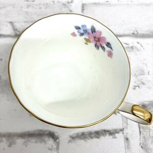 【A】MOMOYAMA CestBlanc カップ＆ソーサー 5客 ピンク系 花模様 陶器 長期保管品 現状品 金色縁 レトロ ティーカップ【0】の画像7