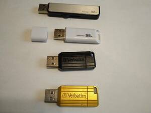 USED品　Verbatim製2本ほか　USBメモリ　３２GB ４本セット