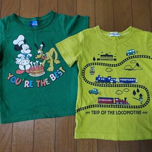 半袖 Tシャツ 2枚セット 110 無記名 ディズニー 電車