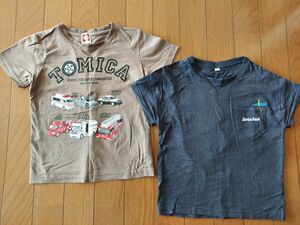 Tシャツ 半袖 2枚セット 110 無記名トミカ