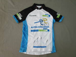 W.24.D.17　CIJ　★送料230円定額☆　サイクリングジャージ　ALPEN-CHALLENGE　LEVECO　XL　ホワイト×ブルー×ブラック　USED　☆