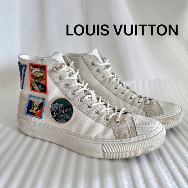 LOUIS VUITTON LV ルイヴィトン　モノグラム　キャンバス　レースアップ　ハイカット　スニーカー　靴　美品