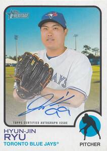 【HYUN-JIN RYU】直筆サインカード 2022 TOPPS AUTO HERITAGE AUTOGRAPH #検索 BOWMAN