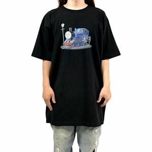 新品 未使用 大きい オーバー サイズ XXL 3XL 4XL 5XL 対応 BANKSY バンクシー 機関車 トーマス アート ビッグ Tシャツ ロンT パーカー 可