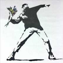 新品 未使用 BANKSYバンクシー 花束を投げる男 愛は空中に Flower Thrower パレスチナ Tシャツ S M L XL ビッグ オーバーサイズ XXL~5XL 可_画像7