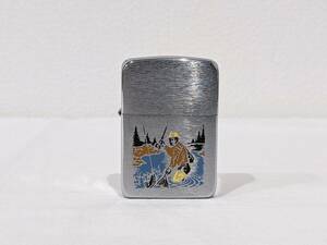 【10478】美品 ZIPPO ジッポー ジッポ 釣り人 フィッシャーマン フィッシング 釣り ヴィンテージ オイルライター 火花〇 コレクション