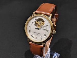 【46248】良好 FREDERIQUE CONSTANT GENEVE フレデリックコンスタント FC300/310 25JEWELS 自動巻き AT ゴールドカラー レザーベルト 稼働