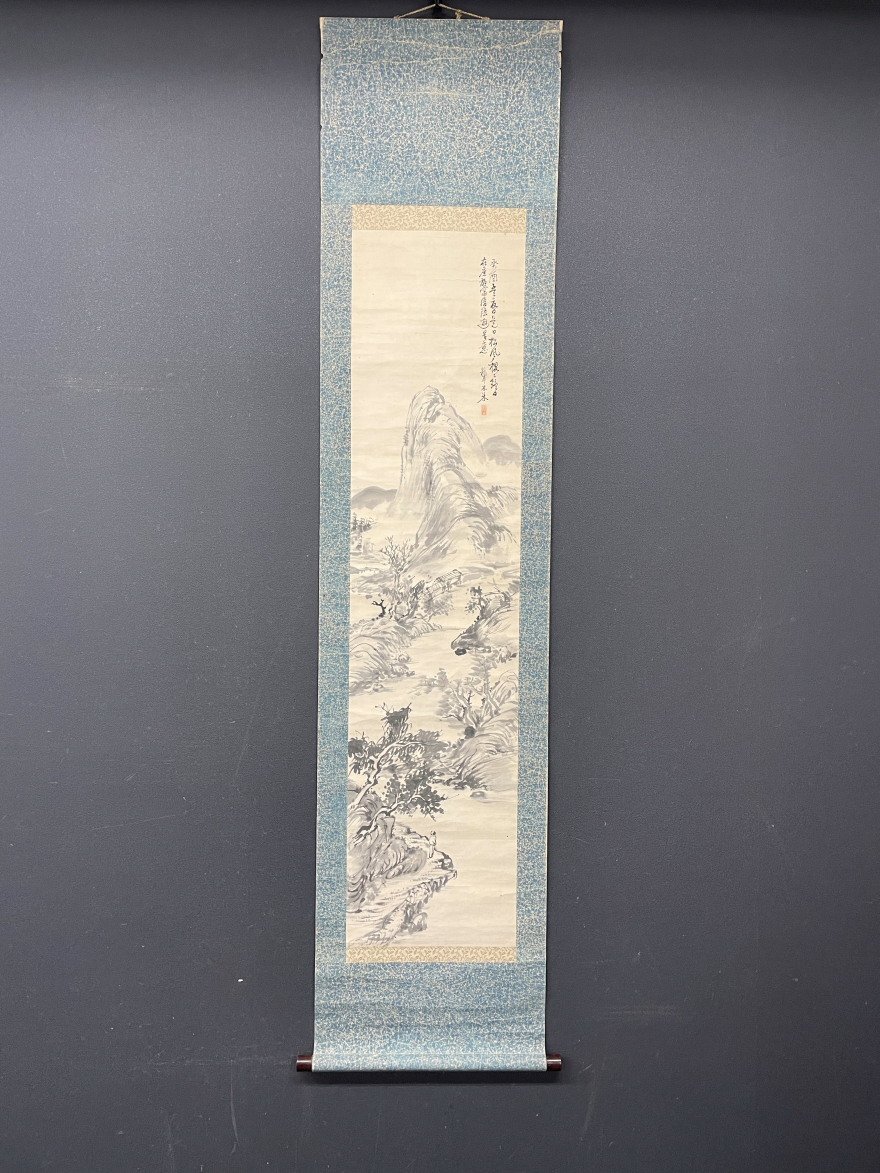 [Copie] [Une lanterne] vg7748 (Aoki Mokubei) peinture de paysage panoramique potier chinois de Kyoto Minamigata fin de la période Edo, peinture, Peinture japonaise, paysage, Fugetsu