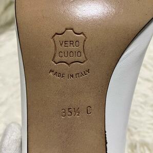 美品 ボッテガ ヴェネタ レザー イントレチャート パンプス ヒール ローファー 靴 シューズ イタリア製 ホワイト 白 黒 BOTTEGA VENETAの画像8