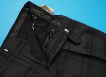 新品定価2.9万円 COMME CA MEN コムサメン『CERRUTI チェルッティ 伊製生地』ウール100 チェック柄 スラックス/パンツL灰(04) 03FP02_画像4