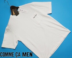 新品展示品 定価1.4万円 COMME CA MEN コムサメン クルーネック 半袖 ＴシャツＭ白(01) 42TC08