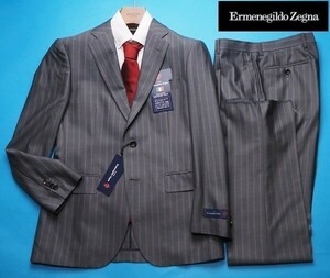 新品17.3万円 大手百貨店扱い 日本製 春夏『Ermenegildo Zegna ゼニア 伊製生地』艶感 シルクウール スーツA4灰(H) 1703461