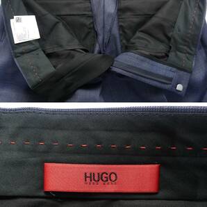 通年物48,000円新品HUGO BOSSボス★ビジネスドレスコード◎きれいな織り生地で品の良い艶がある濃青スラックス【32インチ】の画像7