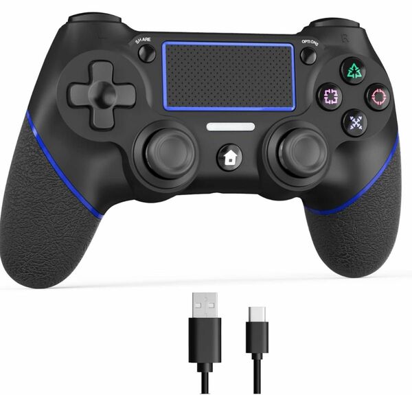 ps4コントローラー　簡単接続　ワイヤレス　多機能　二重振動　Bluetooth タッチパッド ワイヤレスコントローラー