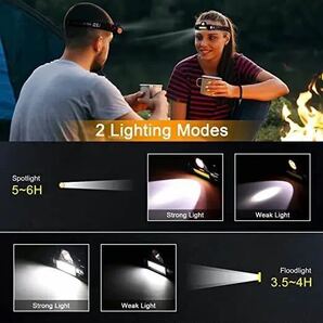 LED ヘッドライト 2個 USB 釣り アウトドア 軽量 小型 キャンプの画像9