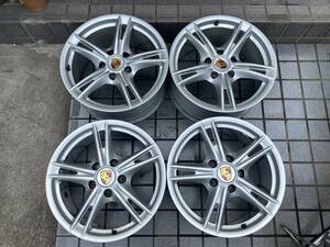 ＜希少！キレイ目＞ポルシェ 純正 18インチ 4本セット 18×8J 18×9J PCD130 987 後期 ボクスター S PORSCHE BOXSTER 235/40R18 265/40R18