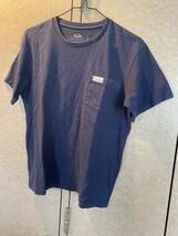 送料最安230円から ハリウッドランチマーケット BLUEBLUE 半袖Tシャツ M 紺 ネイビー ポケット / 古着 USED 中古 アメカジ HRM FRUIT LOOM_画像3