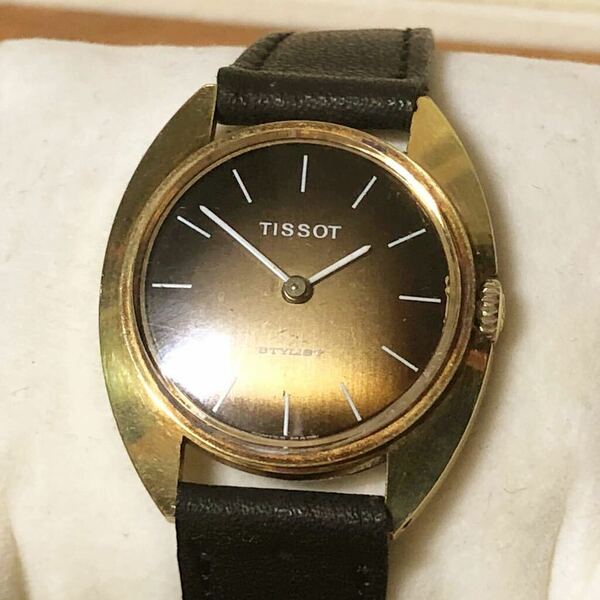 【即決/送料無料】 TISSOT STYLIST ティソスタイリスト ゴールドカラー ビンテージレディースウォッチ 手巻き 年代物中古腕時計 要OH 