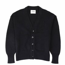 ジルサンダー コットン カーディガン ロゴ ブラック サイズ52 新品 JIL SANDER CARDIGAN TRICOT LOGO MINIMALISTE J22H90003 J15366_画像2