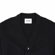 ジルサンダー コットン カーディガン ロゴ ブラック サイズ52 新品 JIL SANDER CARDIGAN TRICOT LOGO MINIMALISTE J22H90003 J15366_画像1