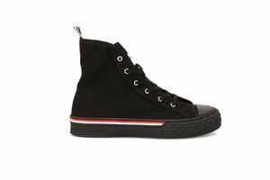 トムブラウン ハイカットスニーカー ブラック サイズ US6 約24cm THOM BROWNE CANVAS COLLEGIATE HIGH TOP TRAINER MFD243A F0102 001 BK