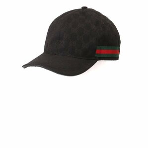 グッチ メンズ ベースボールキャップ ブラック GGキャンバス サイズXL 約60cm GUCCI BASEBALL CAP 200035 KQWBG 1060 中古品 Aランク/6765の画像8