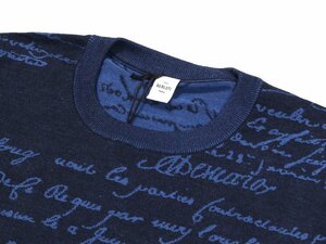 ベルルッティ メンズ ウール スクリット クルーネック ネービーサイズM Berluti R23KRL198 004 N40 COLD NIGHT BLUE 新品/2