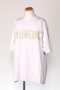 バレンシアガ テープタイプ tシャツ ミディアム フィット ホワイト(グレー) サイズ S BALENCIAGA 739784 TOVA9 9000 WH/新品