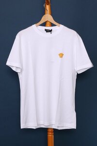 ヴェルサーチ ベルサーチ メンズ メドゥーサ ワンポイント刺繍 Tシャツ ホワイト サイズXL versace A89289 わけあり 新品