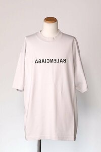 バレンシアガ ミディアム フィット ミラー ロゴ Tシャツ エクル/ブラック サイズ L BALENCIAGA 764235 TNVR2 9784 ECRU/BK 新品