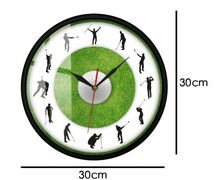 CD027:ゴルフ選手の壁掛け時計 モダンなプリント 芝生 リビングルームの装飾 ゴルフクラブ サイレントスイープ　スポーツ_画像6